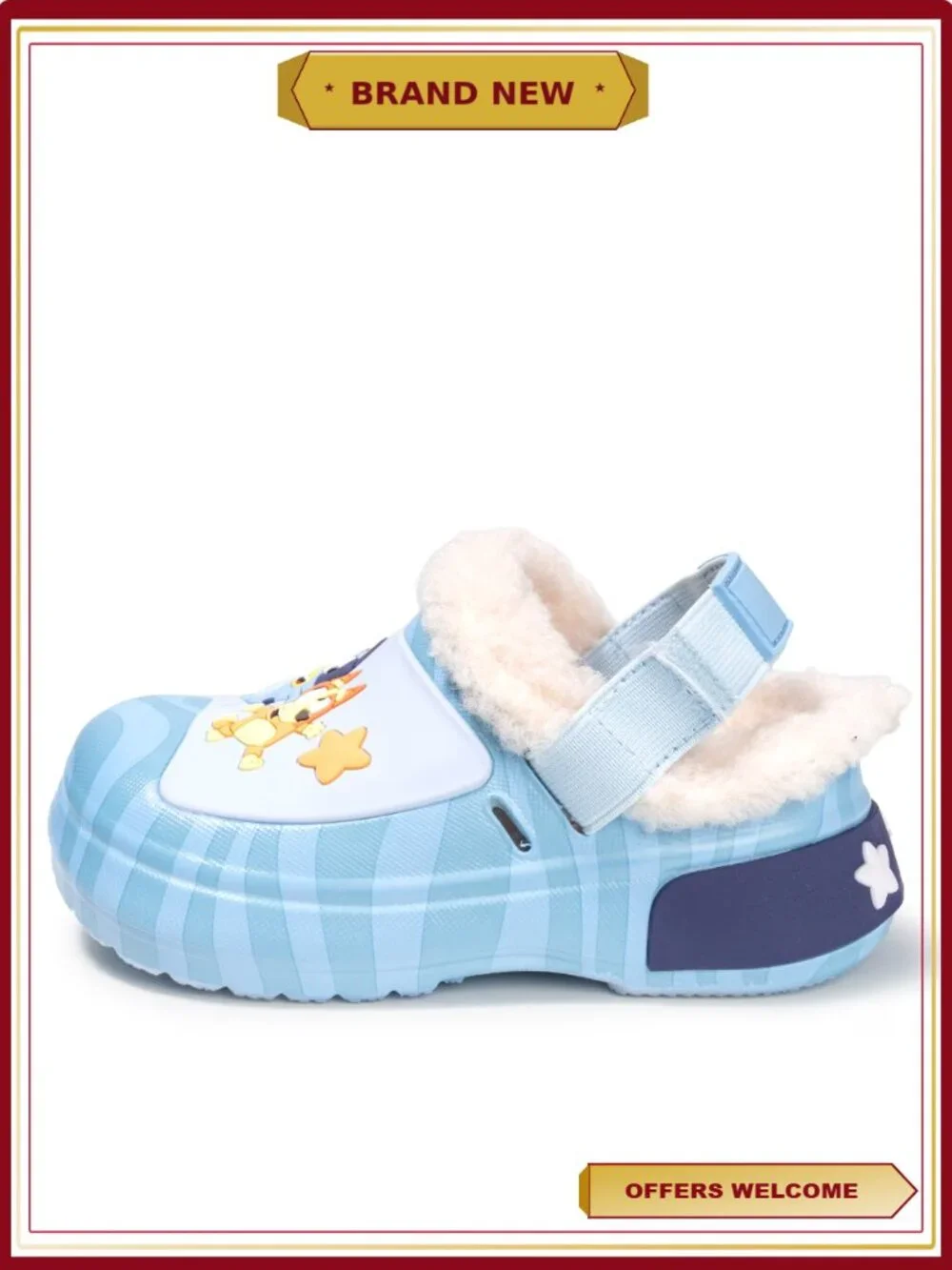 Bluey Toddler Boys Faux Fur Lined Clog